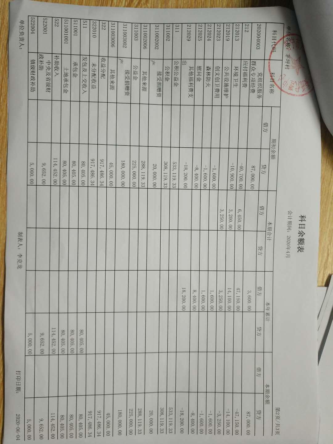 2020年4月份理财结果公布表及银行流水明细资产表科目余额表